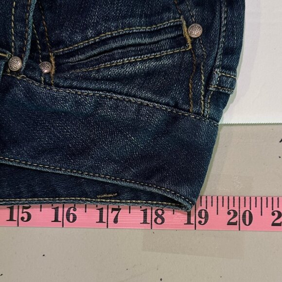 Y2K Retro Bootcut Jeans Dark Wash Distressed Fade Denim Size 20 NWT - Picture 6 of 6